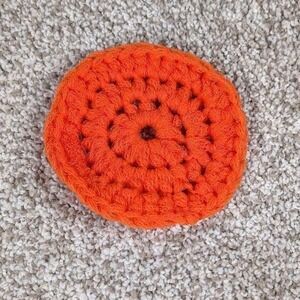 Handmade Orange Nylon Pot Scrubber Round Home Decor Cleaning Supply